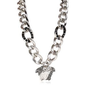 Versace Palazzo Black Crystal Chain Necklace
